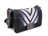 Chanel Lizard Boy Bag 2016 Rare Black Airlines Chevron Flap OE7