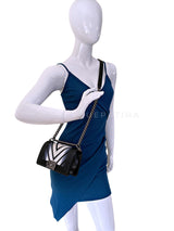 Chanel Lizard Boy Bag 2016 Rare Black Airlines Chevron Flap OE7