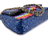 Chanel Rainbow Sequin Flap Bag 21K Medium G6I