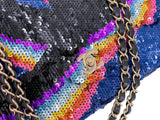 Chanel Rainbow Sequin Flap Bag 21K Medium G6I