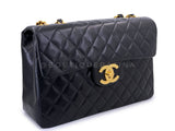 Chanel 1994 Vintage Black Maxi Classic Flap Bag 24k GHW FTD