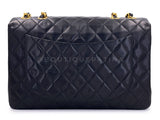 Chanel 1994 Vintage Black Maxi Classic Flap Bag 24k GHW FTD