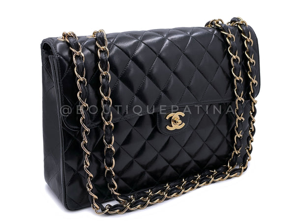Chanel Vintage 2004 Black Jumbo Classic Flap Bag 24k GHW