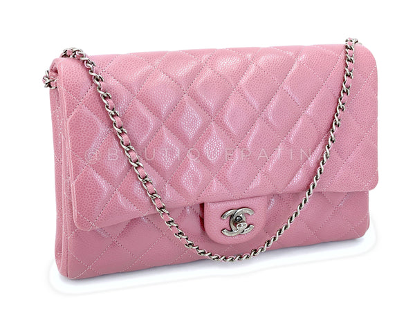 Chanel Mauve Pink Caviar Timeless Clutch Flap with Chain Bag RHW