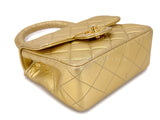 Chanel 1994 Vintage Gold “Child” Extra Square Mini Kelly Bag O3E