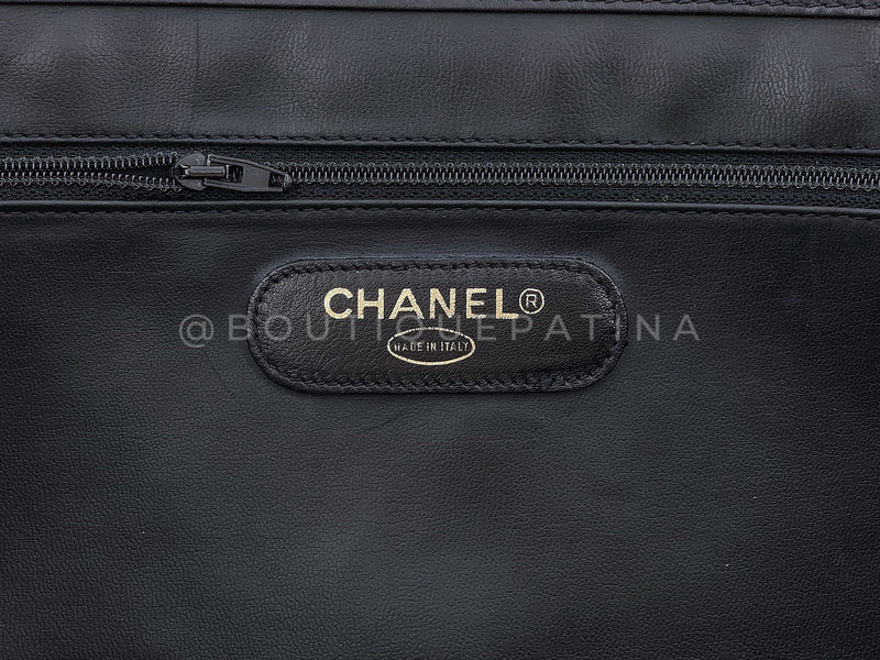 Chanel Supermodel Tote Bag Vintage 1994 Black Quilted XL Weekender 24k GHW