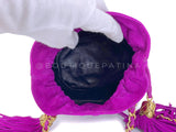 Chanel Vintage Mini Bucket Bag 1990 Pink-Purple Suede Drawstring 24k GHW