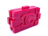 Chanel 2014 Pink Lego Brick Minaudière Plexiglass Clutch Shoulder Bag RHW VW2