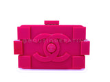 Chanel 2014 Pink Lego Brick Minaudière Plexiglass Clutch Shoulder Bag RHW VW2