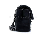 Chanel Crystal CC Embellished Rectangular Mini Flap Bag Dark Navy Velvet RHW VFO
