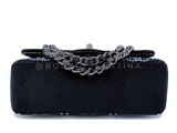 Chanel Crystal CC Embellished Rectangular Mini Flap Bag Dark Navy Velvet RHW VFO