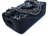 Chanel Crystal CC Embellished Rectangular Mini Flap Bag Dark Navy Velvet RHW VFO