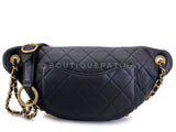 Chanel 19A Black All About Chains Pearl Fanny Pack Bag GHW 1LP
