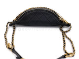 Chanel 19A Black All About Chains Pearl Fanny Pack Bag GHW 1LP