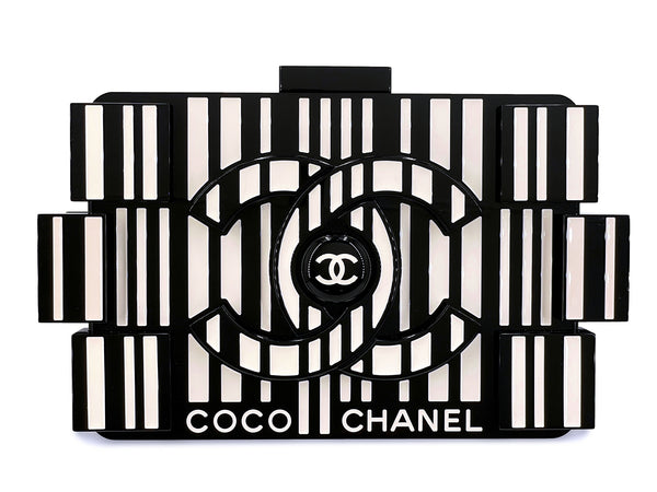 Chanel Lego Minaudière Barcode Striped Clutch Bag 2014 Supermarket Plexiglass