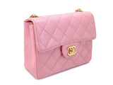 Chanel 2004 Vintage Sakura Pink Caviar Square Mini Flap Bag 24k GHW RJA