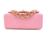 Chanel 2004 Vintage Sakura Pink Caviar Square Mini Flap Bag 24k GHW RJA