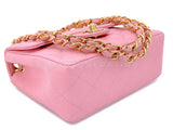 Chanel 2004 Vintage Sakura Pink Caviar Square Mini Flap Bag 24k GHW RJA