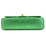 Chanel 1994 Vintage Parent Child Bag Kelly Flap Set Metallic Green 24k GHW RRJ