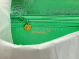 Chanel 1994 Vintage Parent Child Bag Kelly Flap Set Metallic Green 24k GHW RRJ