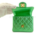 Chanel 1994 Vintage Parent Child Bag Kelly Flap Set Metallic Green 24k GHW RRJ