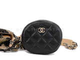 Chanel 19 19K Beige-Black Houndstooth Wallet on Chain WOC Bag Set JV3