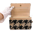 Chanel 19 19K Beige-Black Houndstooth Wallet on Chain WOC Bag Set JV3