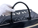 Pristine Chanel 1995 Vintage Black Letter Large Bowler Duffle Bag