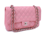Chanel 2004 Sakura Pink Caviar Medium Classic Double Flap Bag SHW