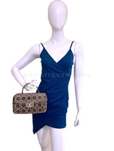 Rare Chanel 2002 Vintage Velvet COCO Retro Top Handle Bag 24 GHW BRT