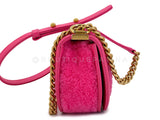 Chanel 23FW Fuchsia Pink Shearling Round Boy Flap Bag GHW EB1
