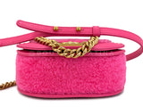 Chanel 23FW Fuchsia Pink Shearling Round Boy Flap Bag GHW EB1