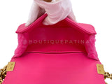 Chanel 23FW Fuchsia Pink Shearling Round Boy Flap Bag GHW EB1