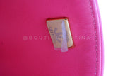Chanel 23FW Fuchsia Pink Shearling Round Boy Flap Bag GHW EB1