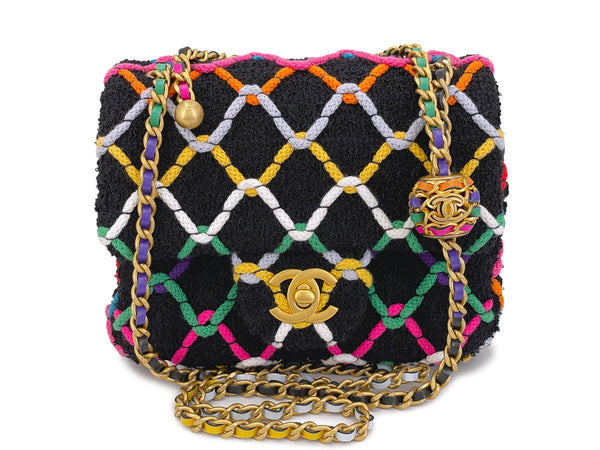 Chanel Rainbow Roped Square Mini Pearl Crush Flap Bag 2022