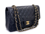 Chanel 2005 Vintage Black Caviar Medium Classic Double Flap Bag 24k GHW D3R
