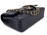 Chanel 2005 Vintage Black Caviar Medium Classic Double Flap Bag 24k GHW D3R