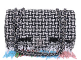 Chanel 2014 Paris-Dallas Métiers d'Art Tweed Beaded Fringe Flap Bag RHW WY5