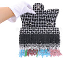 Chanel 2014 Paris-Dallas Métiers d'Art Tweed Beaded Fringe Flap Bag RHW WY5