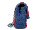 Chanel 2018 Framed Denim Medium Classic Flap Bag SHW MVJ