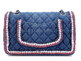 Chanel 2018 Framed Denim Medium Classic Flap Bag SHW MVJ