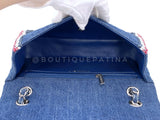 Chanel 2018 Framed Denim Medium Classic Flap Bag SHW MVJ