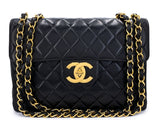 Chanel 1996 Vintage Black Jumbo Classic Flap Bag 24k GHW Lambskin 3QC