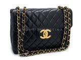 Chanel 1996 Vintage Black Jumbo Classic Flap Bag 24k GHW Lambskin 3QC