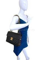 Chanel 1996 Vintage Black Jumbo Classic Flap Bag 24k GHW Lambskin 3QC