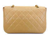 Chanel 2001 Vintage Beige Caviar Jumbo Classic Flap Bag 24k GHW Curved MQV