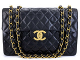 Chanel 1994 Vintage Black Maxi Classic Flap Bag 24k GHW FTD