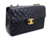 Chanel 1994 Vintage Black Maxi Classic Flap Bag 24k GHW FTD