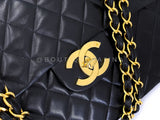 Chanel 1994 Vintage Black Maxi Classic Flap Bag 24k GHW FTD
