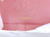 Chanel Pink Boucle Tweed Medium Classic Double Flap Bag 19C GHW HQ0